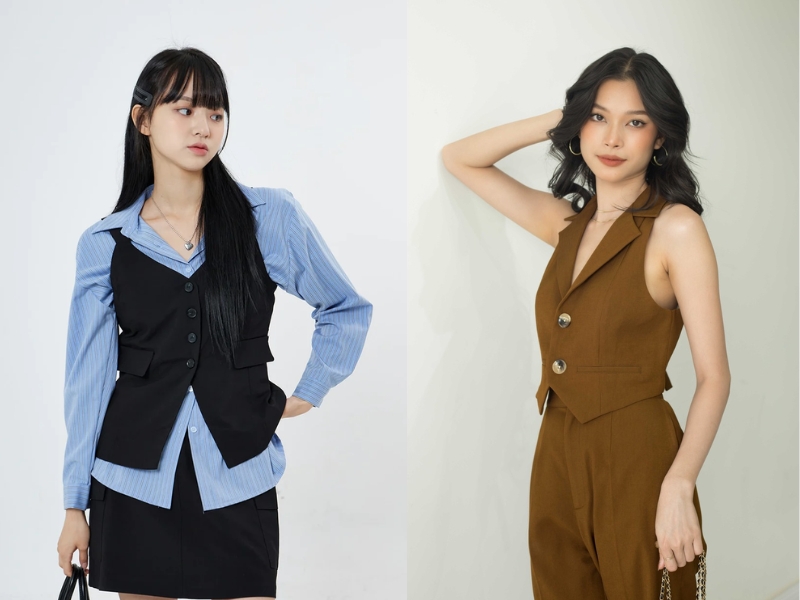 23ddcd2b-di-dam-cuoi-mac-gi8 Áo gile vest có nhiều cách phối khác nhau (Nguồn: lewkin.com & shopee.vn)