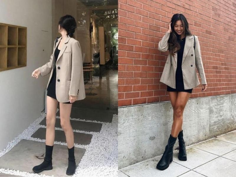 aee313f1-phoi-do-voi-boot-22 Áo blazer sẽ giúp bạn có set đồ năng động, táo bạo hơn (Nguồn: yesstyle.com/pinterest.com)